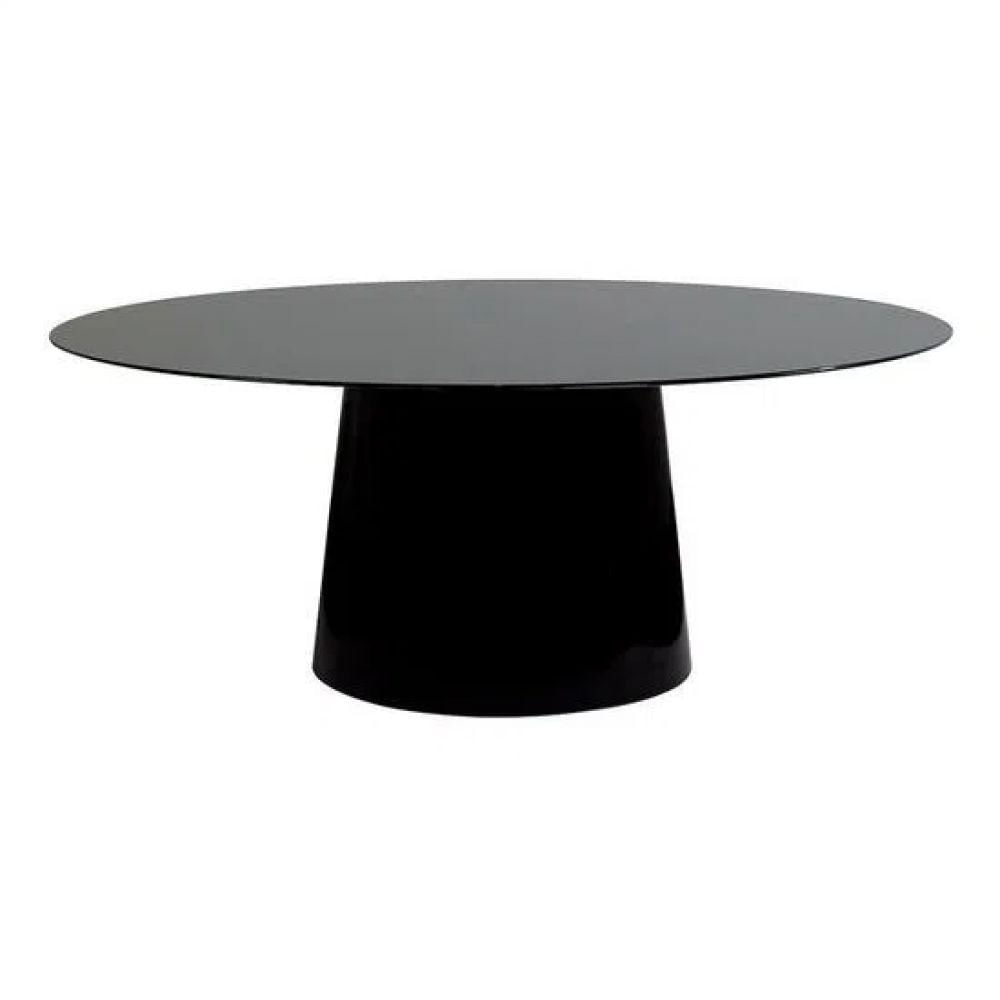 Mesa De Jantar Cone Oval 120x80 Cm Laqueada Preto