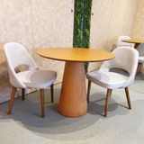 Mesa De Jantar Cone 100cm Base Madeira Freijó Tampo