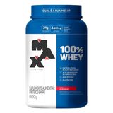 100% Whey 900g - Max Titanium - Morango