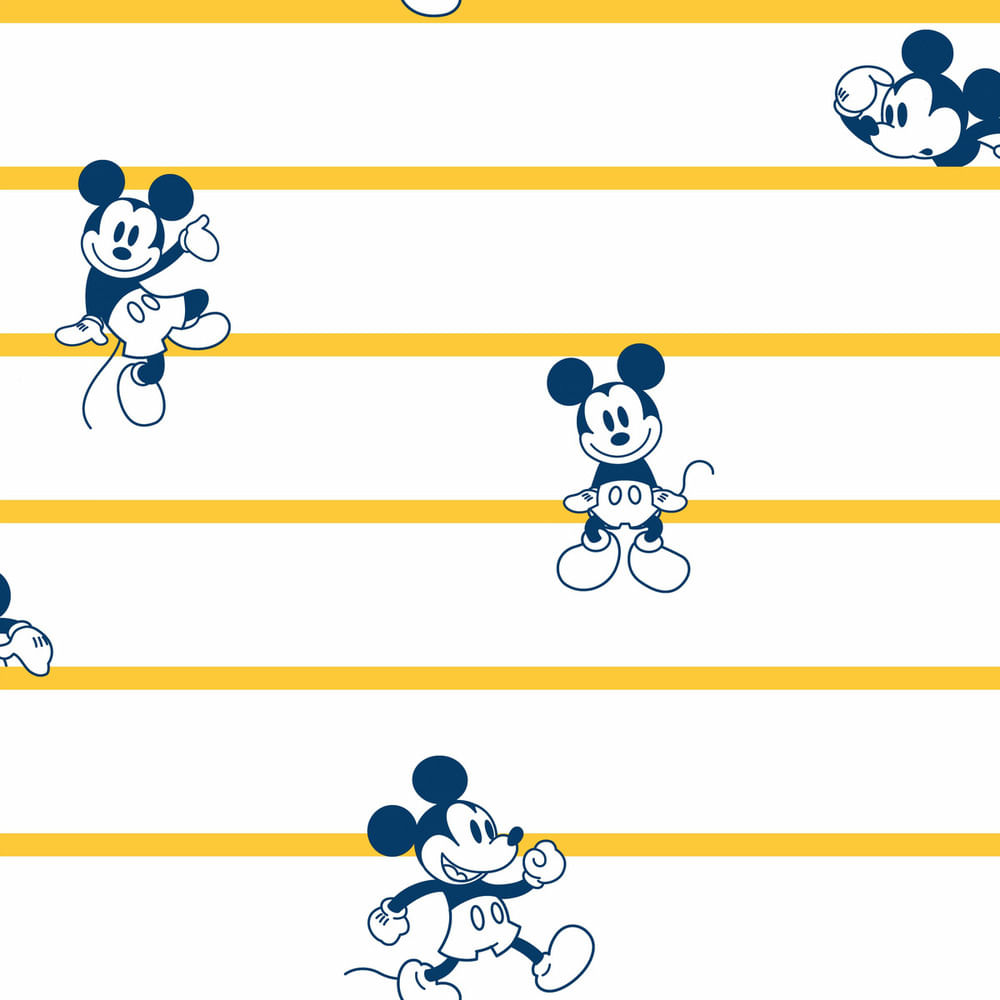 Papel De Parede Disney Listras Mickey - Opções De Cores