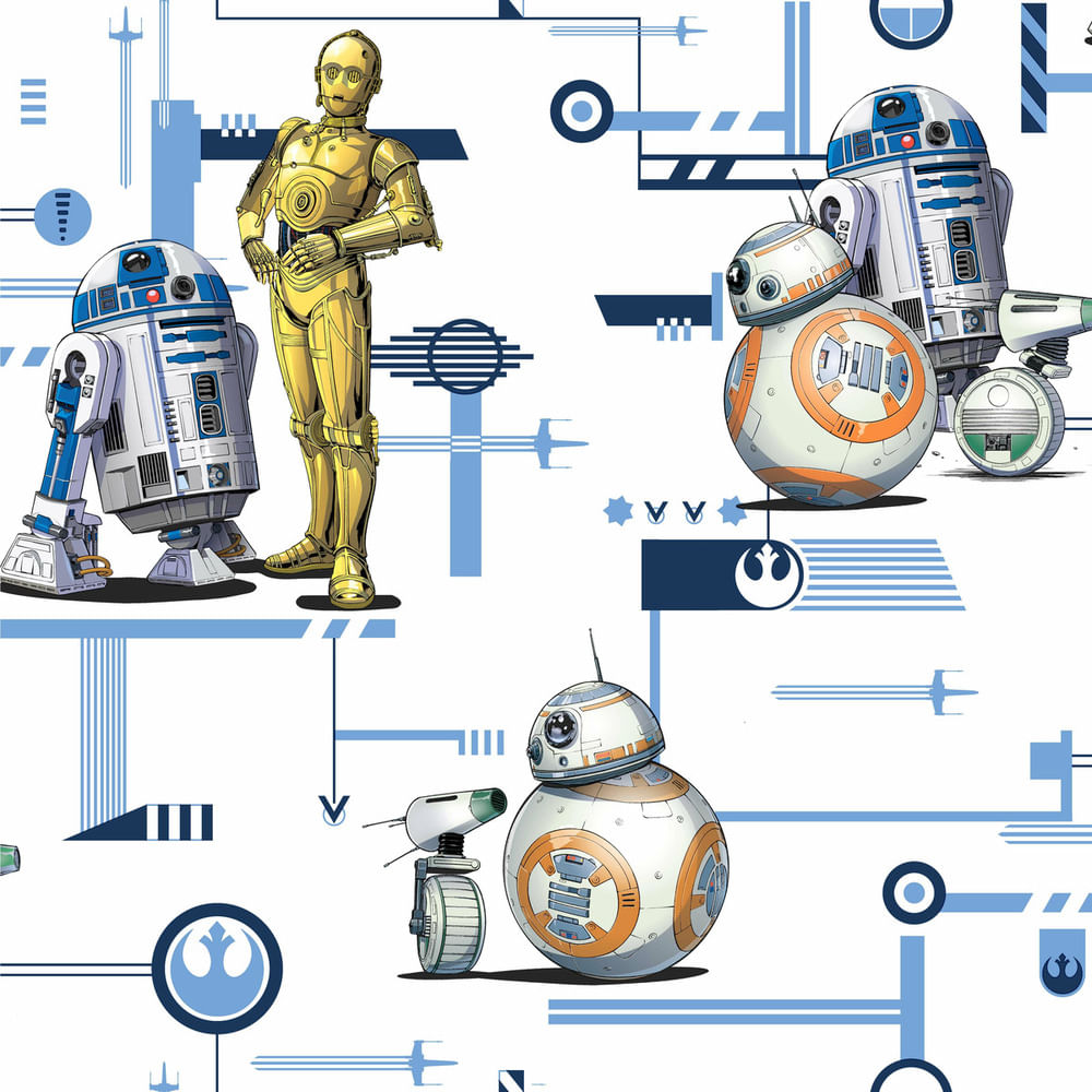 Papel De Parede Disney Star Wars - Opções De Cores