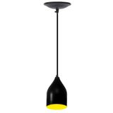 Pendente Luminaria Lustre Clean Preto Amarelo 2287