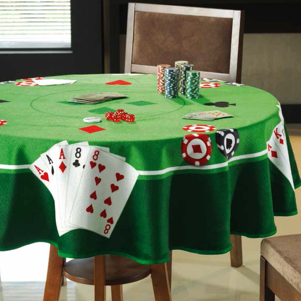 Toalha de Mesa Redonda 160cm Baralho - Dohler