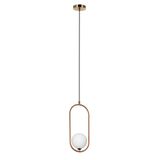 Pendente Luminaria Lustre Cadre Metal Vid 1xg9 Branco Bronze