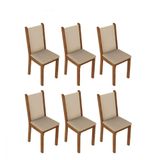 Kit 6 Cadeiras Rustic Crema Pérola Madesa 4291
