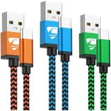 Cabo Tipo C Rápido Usb C Carregando 6ft 3pack Cabo De Alimentação Carregador De Telefone Trançado Para Samsung Galaxy A10e A11 A20 A21 A51 A50 A71 A0