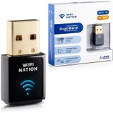 Wifi Nation Wifi Dongle Mini 802.11ac Adaptador Wifi Usb, Chipset: Realtek Rtl8811au, Dual Band 2.4ghz Ou 5ghz, Windows, Macos E Linux Suportado, Mod