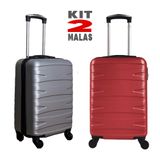 Kit c/ 2 Malas de Bordo Stile 18' - Cinza e Vermelha