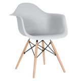 Cadeira Eames Eiffel DAW - Cinza claro - Madeira clara