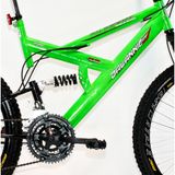 Bicicleta Aro 26 MTB 18V Full Suspention Duplo Freio a Disco Max 260 Verde