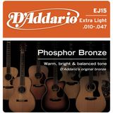 D`Addario - Encordoamento Phosphor Bronze 010 Para Violão EJ15
