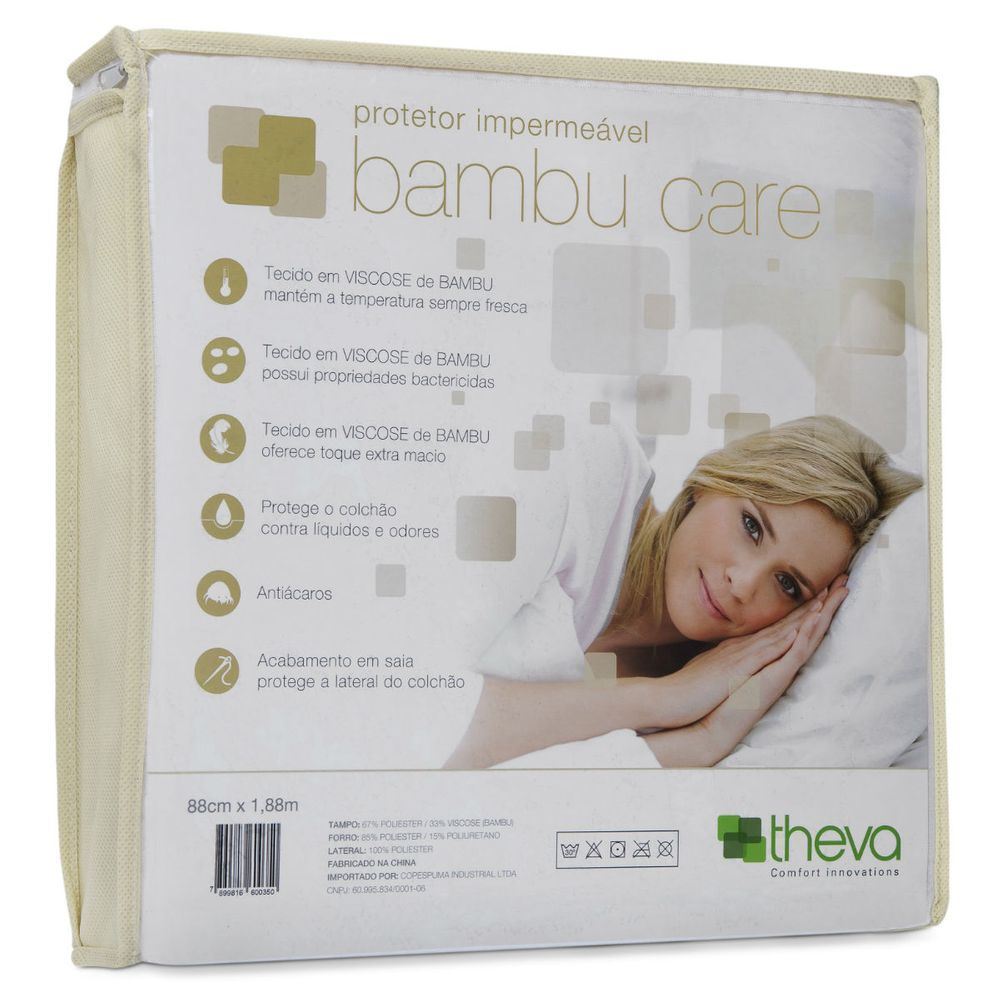 Protetor Colchão Impermeável Bambu Care Casal King 193X203 Theva