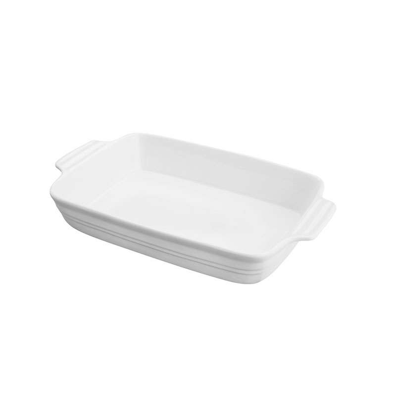 Petisqueira Porcelana Com 3 Divisões Branca 30x11x2cm