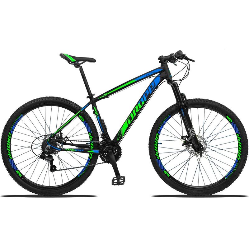 Bicicleta Dropp Z3 Aro 29 Susp. Dianteira 24 Marchas - Azul/verde