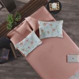 Jogo de Cama King Portallar Flor de Lotus/Rosa Antigo 3 peças