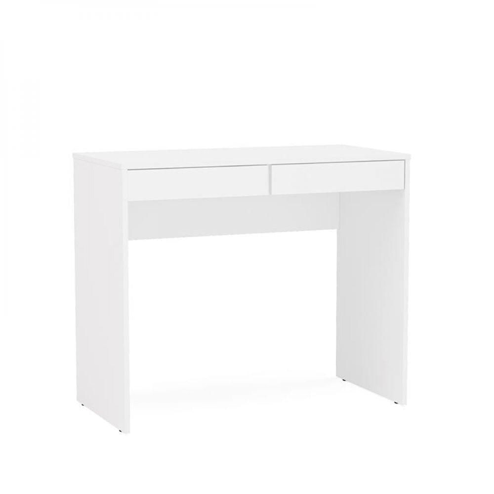 Mesa Escritório Escrivaninha Tijuca 90cm 2 Gavetas - Branco