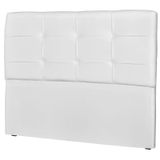 Cabeceira Casal Cama Box 160 cm London Corino Branco - JS Móveis