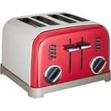 Cuisinart CPT-180MRP1 Torradeira de 4 Fatias, Aço Inoxidável, 1800W/110V, Vermelha.