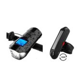Lanterna Farol Bike Com Velocímetro Buzina + Led Traseiro