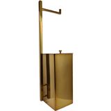 Lixeira Inox Quadrada Com Papeleira Red Gold Padrão Deca