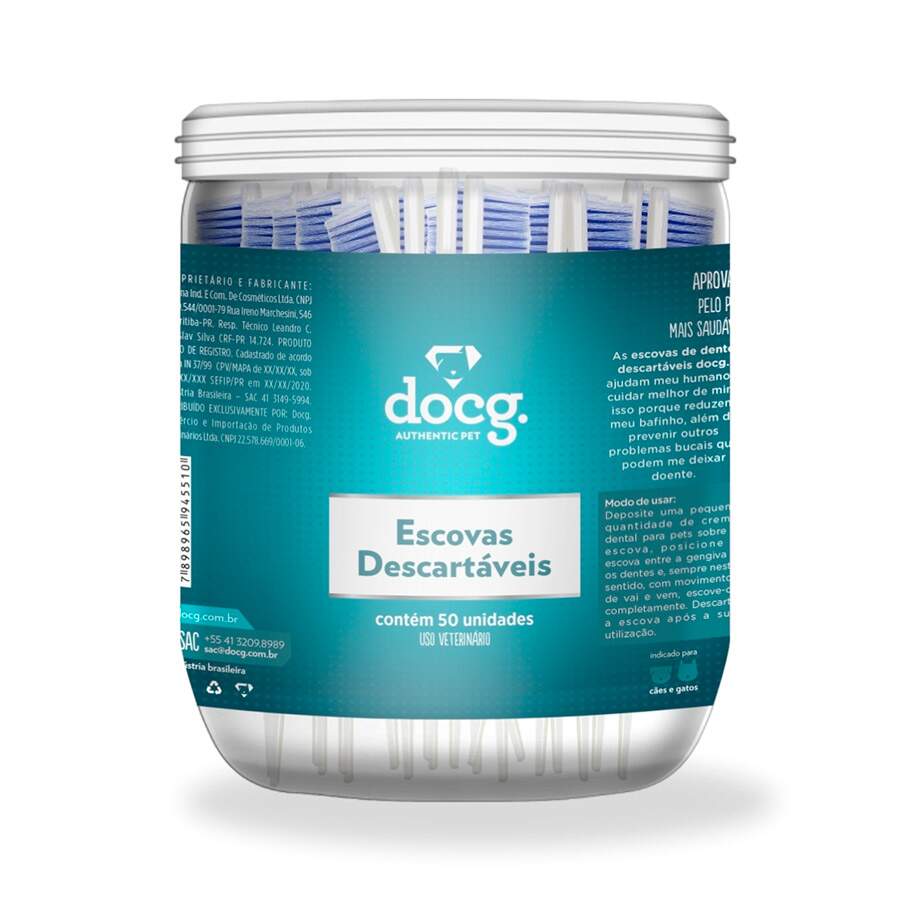 Escova de Dente Docg - 50 Unidades Descartáveis