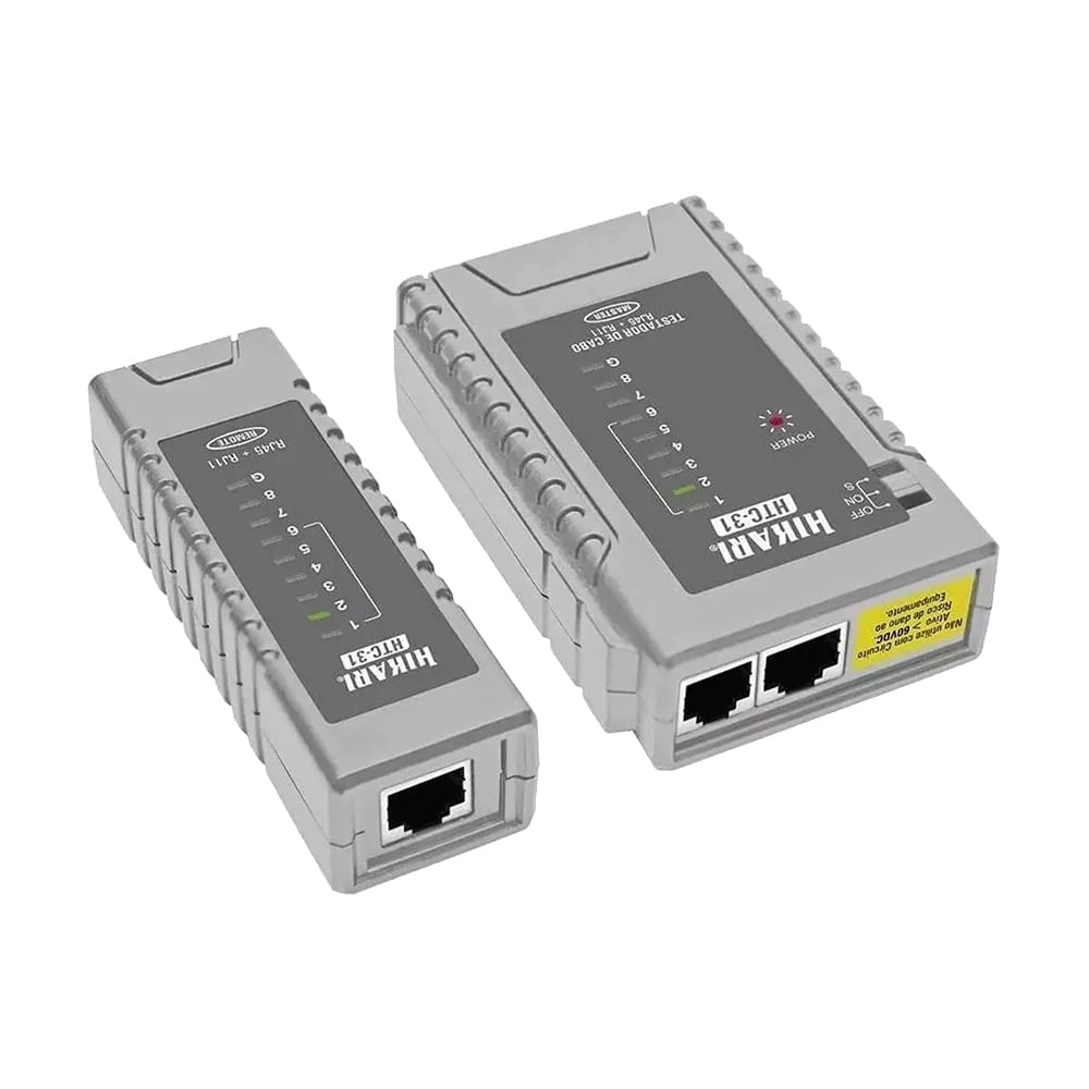 Testador De Cabos RJ45/RJ11 Hikari HTC-31 Cinza