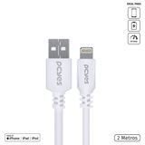 Cabo Para Iphone Original Usba 2.0 Para Lightning Com Certificado Mfi Original 2 Metros Branco