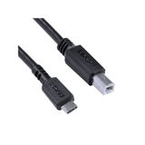 Cabo Para Impressora Usb Tipo C Para Usb B 2.0 1 Metro Preto Pcyes