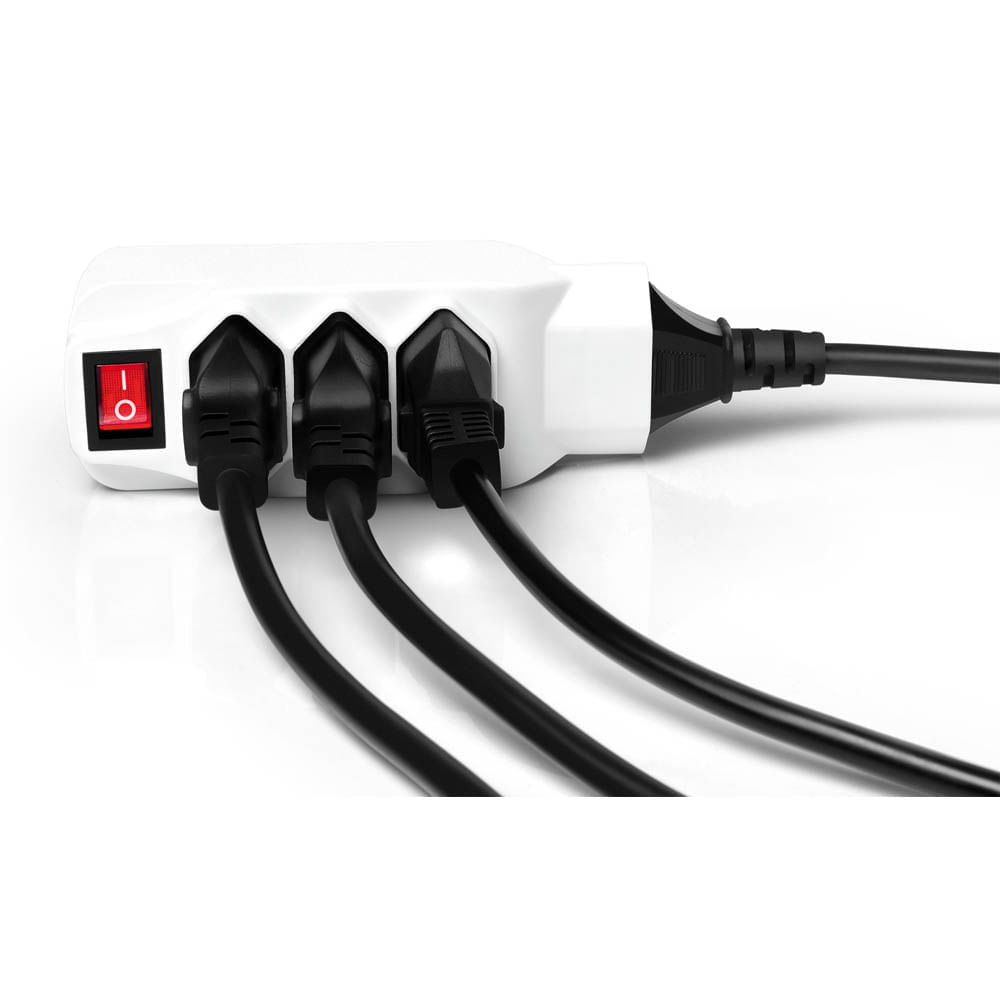 Adaptador L Multilaser de Energia Novo Padrão 4 Tomadas - WI246 - WI246