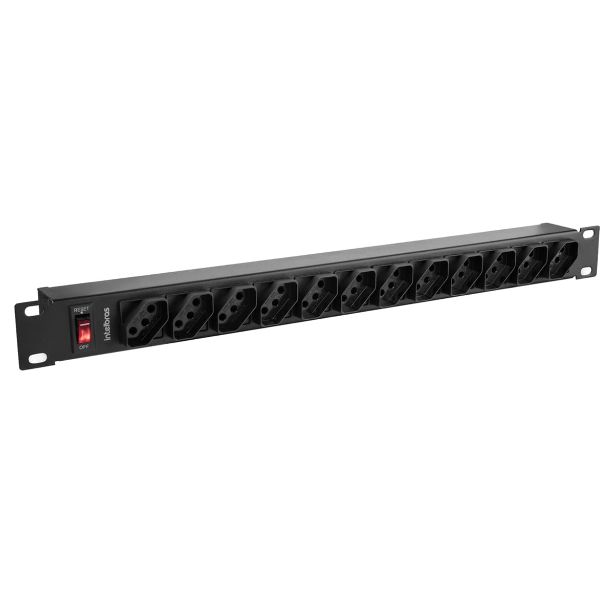 Protetor Eletrônico 12 Tomadas Rack Intelbras EPR212+ Disjuntor Rearmável 10A