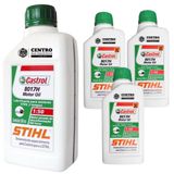 Kit Com 4 Unidades De Óleo 2 Tempos Castrol Stihl 8017h 500ml Lubrificante De Motores 2 Tempos Para Roçadeiras, Motosserras E Motobombas