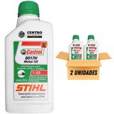 Kit Com 2 Unidades De Óleo 2 Tempos Castrol Stihl 500ml Para Roçadeiras Com Motor 2 Tempos