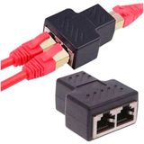 Adaptador Emenda Extensor Duplicador Rj45 Cabo Rede Preto