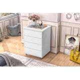 Mesa  Decor Moderno Mdf 4 Gavetas Branco Corrediça Telescopica