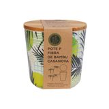 Pote em Fibra de Bambu 10x10cm Bege E Verde