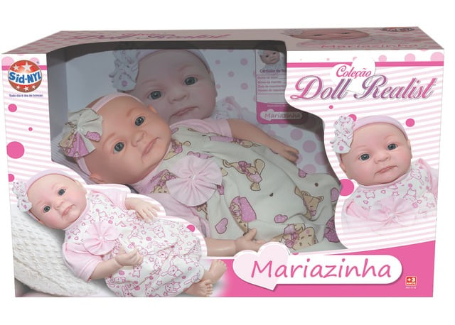 Boneca Mariazinha Realista Sidnyl 43cm
