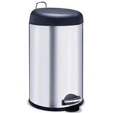 Lixeira Inox Com Pedal 5l - Tampa Preta Cód. 7747