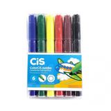 Canetinhas Hidrográficas Com 06 Cores Jumbo - Cis