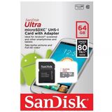 Cartão De Memória 64gb Micro Sd Classe 10 C/ Adap. - Sandisk