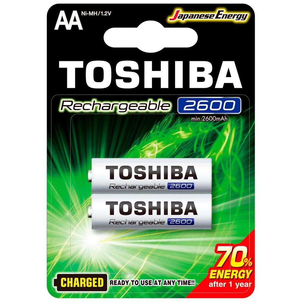 Pilha Recarregável AA 1,2V 2600mAh TNH6GAE TOSHIBA (Cartela com 2 unid.) - CXF / 10