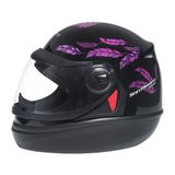 Capacete Para Moto San Marino Speed Fly Moto Fechado Taurus - Preto E Rosa - 58