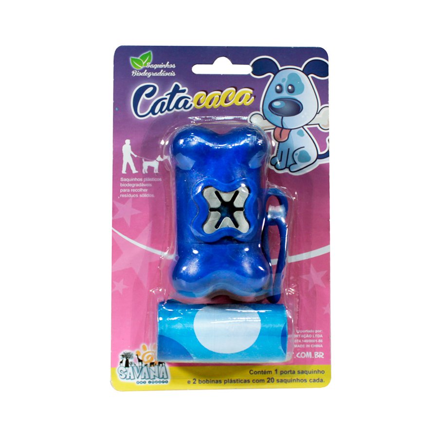 Kit Cata Caca Savana Azul Para Cães