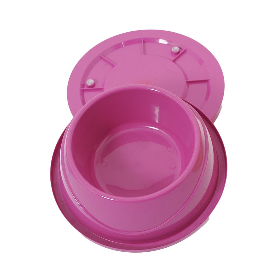 Comedouro E Bebedouro Alvorada Pesado E Gelado Anti Formigas Rosa Para Cães E Gatos - Tamanho M