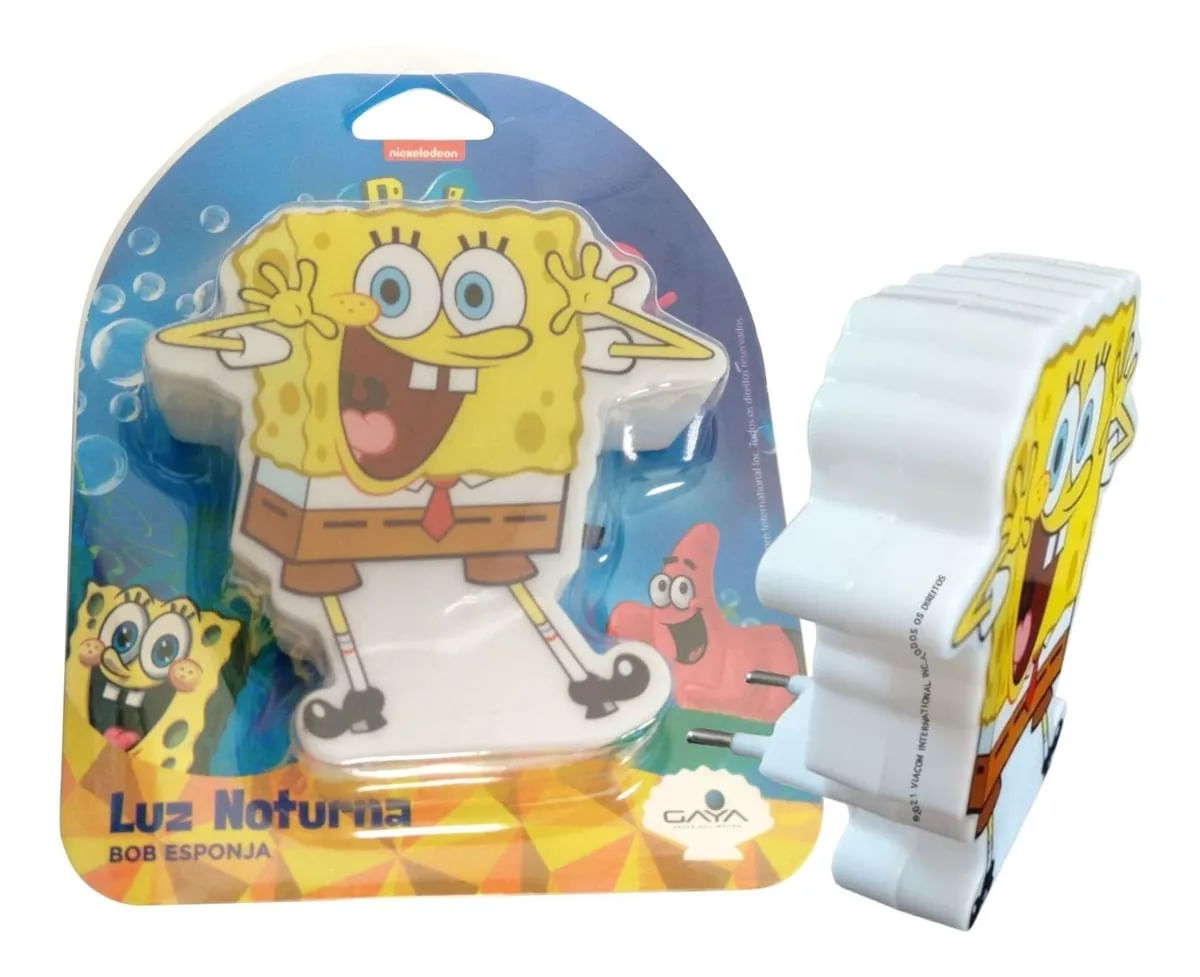 Abajur Tomada Infantil Led Patrulha Canina Bob Esponja Gaya