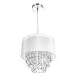 Lustre Pendente De Organza e Cristal Acrílico Manucrillic Br