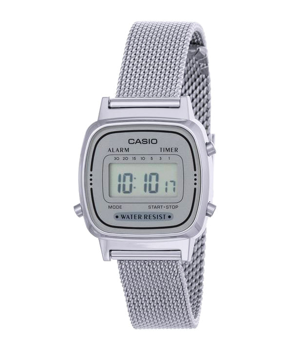 Relógio CASIO VINTAGE feminino prata LA670WEM-7DF