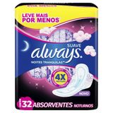 Absorvente Always Pink Noites Tranquilas Cobertura Suave Com Abas 32un