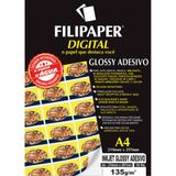 Papel Fotografico INKJET A4 GLOSSY Adesivo 135G