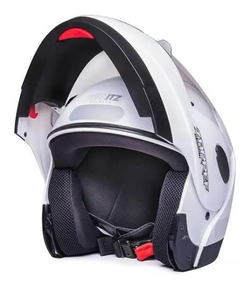 Capacete Taurus Zarref V4 Escamoteável Retrátil Robocop - Branco - 56