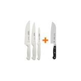 Kit - Faqueiro Premium 3 Peças + 1 Faca Profissional Century Santoku 7 Pol - Tramontina